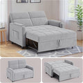 Gizoon Convertible Sofa Bed 3-in-1 Pull Out Couch 5-Position Adjustable Backrest &amp Side Pockets Modern Small Loveseat Sleeper Sofa for Living Room Apartment Dorm Studio Guest Room Light Gr