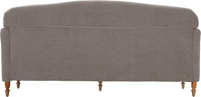 Christopher Knight Home Sola 77.5'' Modern Chenille Upholstered Loveseat Sofa with Rolled Armrest and Rubberwood Frame 2-Seater Home Sofa Living Room Comfy Couch for Hotel/Apartment Brown