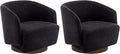 MINCETA Accent ChairModern Swivel Chairs for Living Room and Bedroom Reading with Wood BaseSet of 2Performance Fabric in Charcoal Gray