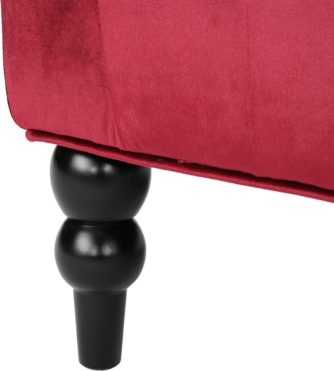 Small Velvet Loveseat Sofa Settee 50.25-inch 2 Seat Modern Victorian Sofas Couch with Buttoned Tufted Wingback Upholstered Banquette Dining Bench for Dining Living Room Hallway (Hot Pink)