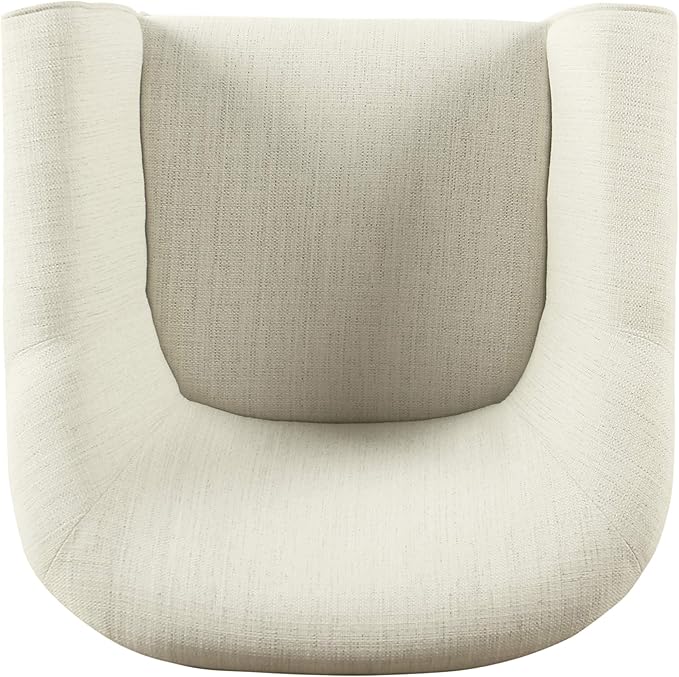HomePop Barrel Shaped Accent ChairArm Rest White and Black