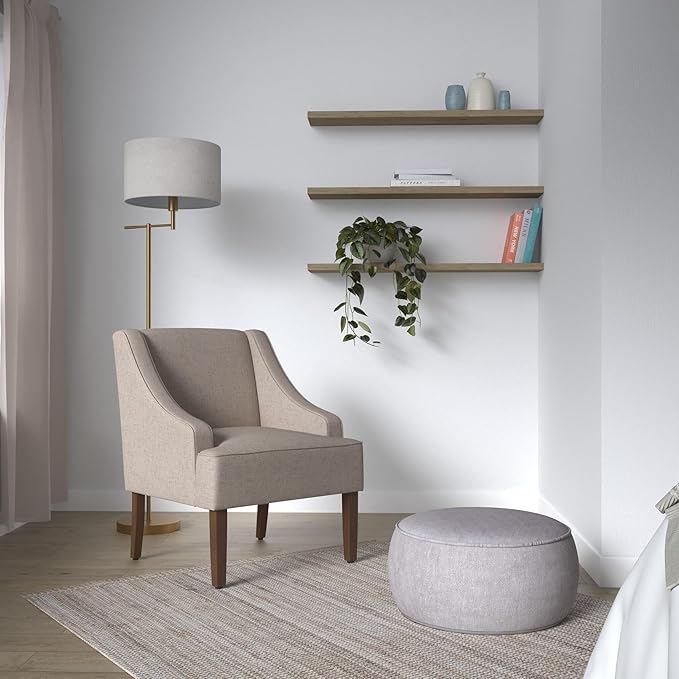HomePop Swoop Arm Accent Chair Tan