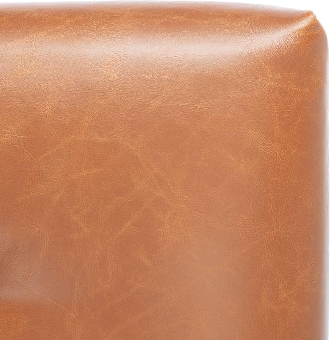 SAFAVIEH Home Collection Roald Faux Leather Sofa Accent Club Chair ACH6209C Light Brown/Antique Coffee