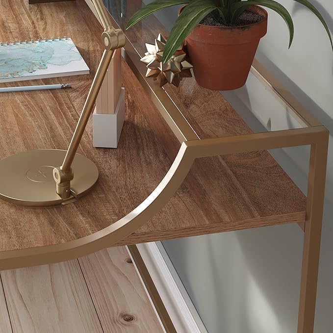 Sauder International Lux Writing Desk Sindoori Mango Finish