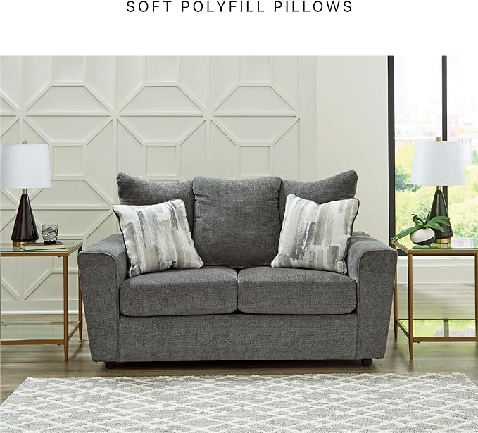 Signature Design by Ashley Stairatt Casual Loveseat with Flared Arms Gray