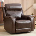 CANMOV Genuine Leather Recliner ChairPower Recliner Chair with Adjustable HeadrestBreathable Leather Reclining Single Sofa with Wireless ChargerUSB&amp Type-C Charging PortDark Brown