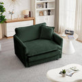 mikibama 41.4 W Single Seat Sofa Chenille Comfy Deep Upholstered Couch Armchair with Toss Pillow for Living Room Bedroom Office Apartment Evergreen