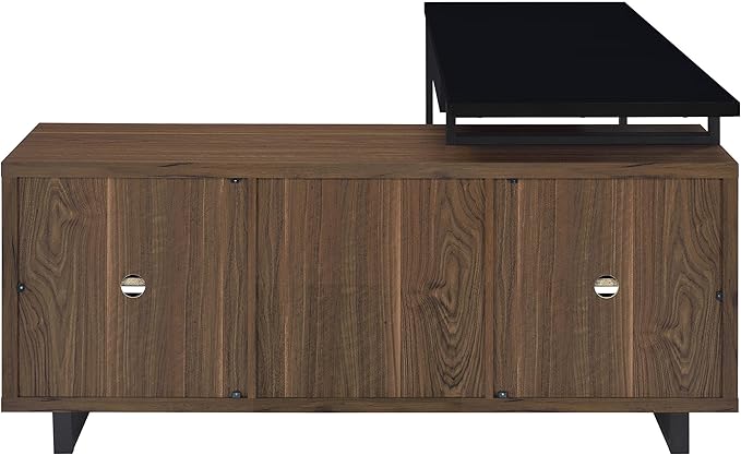 L-Shape Computer Gaming Desk Home Office Corner Desks Bedroom Craft Study Table Work Desks with StorageWalnut
