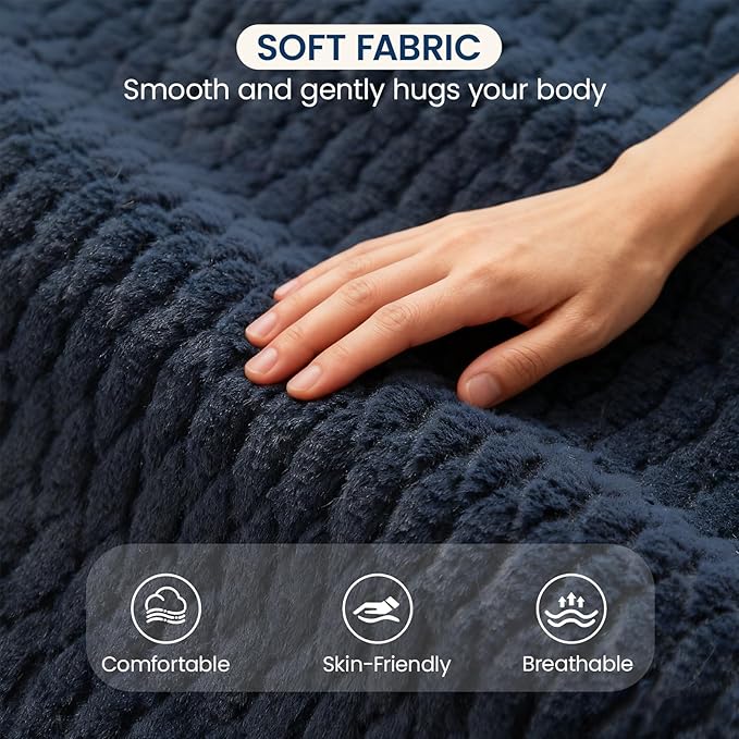 74.8 Inch Convertible Sleeper Sofa Bed Compressed Loveseat Sofa Folding Floor Mattress with Pillows and Blanket Small Couches for Living Room Bedroom Lounge No Assembly Required (Dark Blue)
