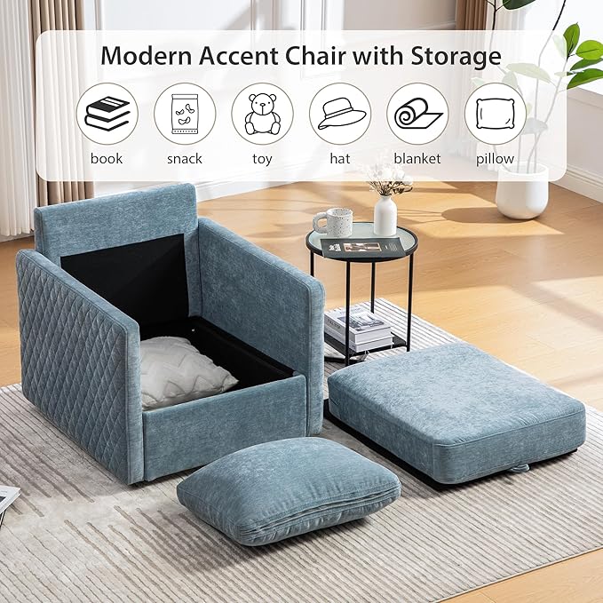 Chifee &amp Vingol 29.5 W Swivel Accent Chair Set of 2 Upholstered Swivel Chairs Mid Century Modern Chair for Living RoomBlue