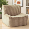 Trenda 32'' Comfy Bedroom Chair for Adult Boneless Space-Saving Accent Chairs with with Spacious Seating Soft Faux Fur Cover Ideal Floor Couch for Living RoomCollege Dorm to Reading (Khaki)