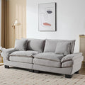 KEIKI Loveseat Sofa 84 Corduroy Upholstered Couch with Deep Seat and 2 Pillows Modern Loveseat Sofa Couch for Small Spaces Living Room Apartment Office Light Grey