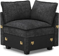 Belffin Corner Seat Module for Chenille Modular Sectional Sleeper Sofa Pullout Couch Dark Grey