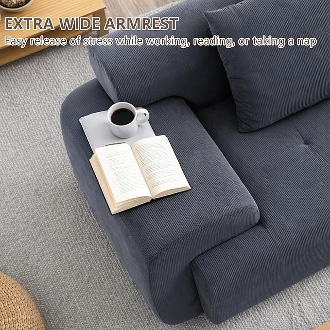 L-Shaped Boneless Modular Sectional Sofa Boneless Sectional Couch Oversized 3-Seater Cloud Couch with Deep Seat and Movable Ottoman for Living Room Apartment (Gray 3 Seater with 1 Ottoman)