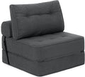 HOMMPA Folding Sofa Bed Convertible Sleeper Chair with Pillow Foldable Mattress with Back Support Portable Fold Out Sleeper Sofa Bed Floor Lounge Sofa for Living Room Home Office Single Size Dark Gray