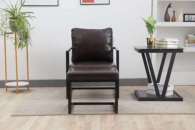 Recliner Sofa Chair PU Leather Living Room Chair Modern Style Soft and Comfortable Lounge Chair with Stool