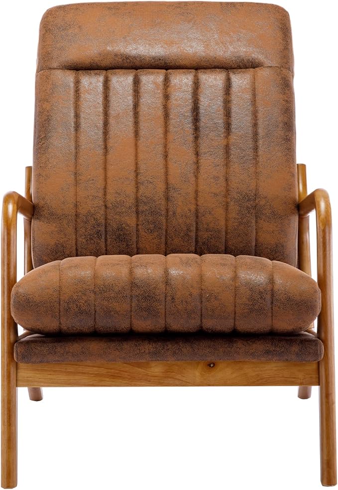 Wood Frame Armchair Modern Accent Chair Lounge Chair for Living Room