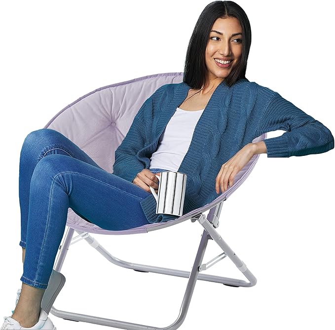 Urban Lifestyle Micromink Foldable Saucer Chair Lavender