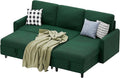 Sofa Bed Sleeper Pull Out 2 in 1 Sectional Sleeper Sofa Couches with Storage Pullout Sectional Couches for Apartment Living RoomGreen