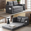 VINGLUpgraded Loveseat Sleeper 53.5W 83L Convertible Sofa Bed Couch Futon Couches for Living Room Twin Folding Couch Bed for Small Spaces Foldable Floor Gaming Sofa Bed for Basement Dark Grey