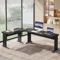 Tribesigns 83-Inch Large L Shaped Desk Reversible Executive Office Desk Modern Corner Computer Table Business Workstation for Home Office Black