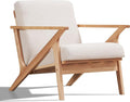 Zola Mid Century Modern Lounge Chair (Oak/Beige)