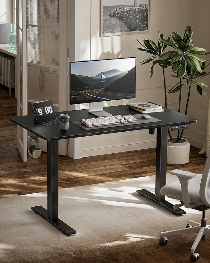 Marsail Electric Standing Desk Adjustable Height Stand up Desk 40 x 24 Inches Sit Stand Home Office Desk Computer Desk Black