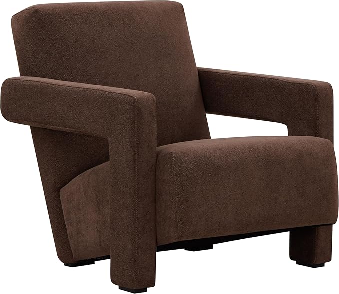 SAFAVIEH Couture Collection Taylor Modern Dark Brown Boucle Accent Chair (Fully Assembled)