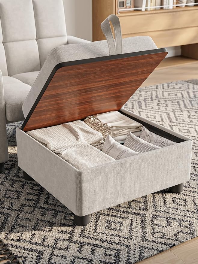 Convertible Sleeper Chair 3 in 1 Pull Out Sofa Bed | Single Sofa Bed with Storage Ottoman and Adjustable Backrest | Reading Chair with Foldable Table &amp USB Port White