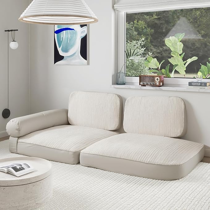 Daneey Foldable Floor Sofa Bed Lazy Floor Sofa Folding Floor Sofa Bed Chair Floor Mattress for Adults Soft Sofa Bed Floor Sofa Chair Wall Support with Washable Soft Cover