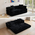 4-in-1 Folding Convertible Sofa Bed 81 Boneless Couch with Pillow Back Support Armrest Corduroy Loveseat Sleeper Compression Couch Floor Sofas Futon for Living RoomBlack