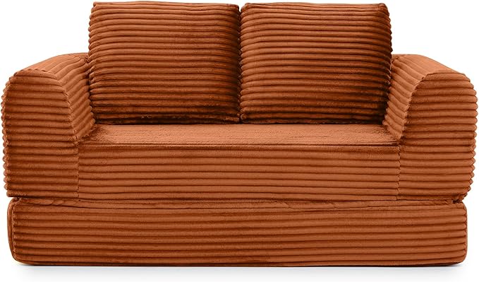 Foldable Boneless Love Seat Couches in a Box Modern Floor Foam Sleeper Sofa Bed 2-in-1 Convertible Cloud Sofa for Home Apartments Bedroom
