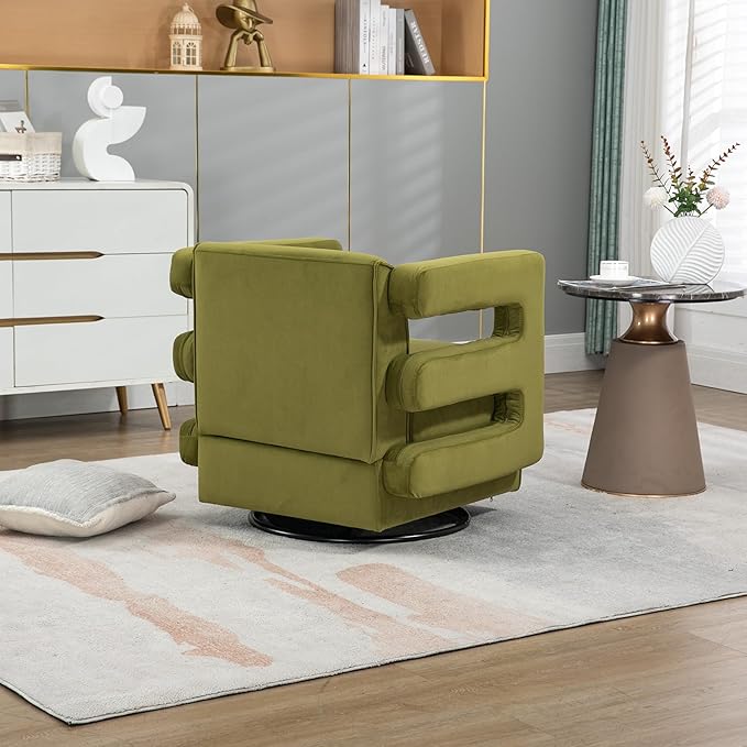 House Hold Upholstered Tufted Living Room Chair Textured Velvet Fabric Accent Chair with Metal Stand