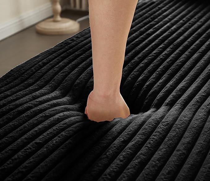 Hommoo Convertible Sleeper Sofa Bed Futon Sofa Folding Mattress Couch Full Size Corduroy 2 in 1 Compression Floor Lounge Couch High Density Foam for Living Room/Guest Room/Apartment Black