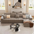 135.4 Cloud Sectional Couch with L-Shape Chaise Modern Corduroy Boneless Deep Seat Sofa 4-Seater Modular Sleeper Couch for Living Room Bedroom Apartment No Assembly (Camel Right-Facing Chaise)