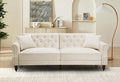 Legend Vansen 87.8 inchs Convertible Velvet Bed Sleeper Futon Sofas Cream