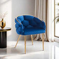Luxury Handmade Accent Chair with Gold Legs Modern Velvet Armchair for Living Room and Bedroom