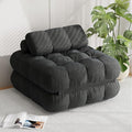 3-in-1 Folding Futon Sofa Bed 35.4 Convertible Sleeper Chair Bed with Pillow Portable Fold Out Boneless Couch Lounge Comfy Velvet Floor Mattress for Living Room Bedroom - Black Single