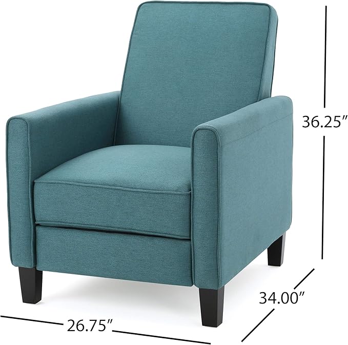 Teal Linen Push Back Chair for Living Room Comfort and Style