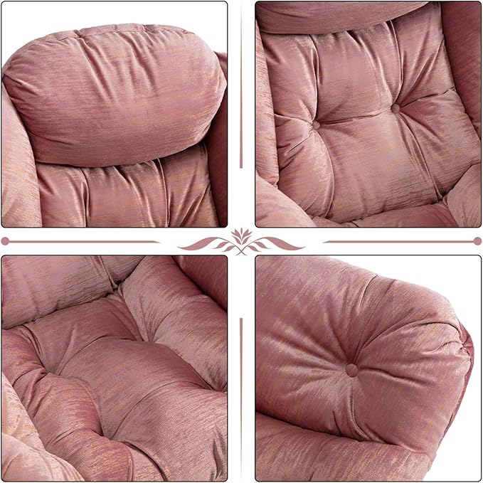 HollyHOME Lazy Chair with Armrest and Side Pocket Comfy Accent Lounge ChairLeisure Sofa Armchair for Living Room Bedroom Dorm or Small Spaces Oversized Reading Sofa ChairVelvet Gilding Pink