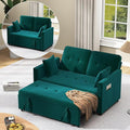 Loveseat Sleeper Sofa Bed Couch: Queen Sleeper Chair Pull Out Bed for Living Room Green Velvet Couch Beds for Small Spaces 3 in 1 Convertible Sofa with Armrests