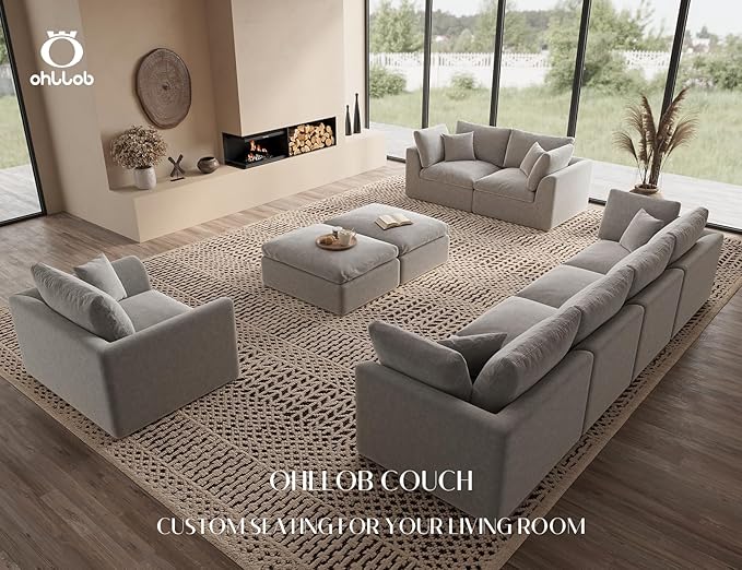 Corner Seat for Cloud Sectional Couches Living Room Modular Boneless Warm White
