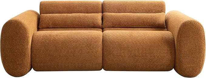 Christopher Knight Home Orri 79 Cozy Boucle Upholstered Cloud Couch 3-Seater Modern Sofa Home Sofa Living Room with Round Arm Sturdy Wooden Frame Lounge Chair Indoor Easy to Assembly Camel