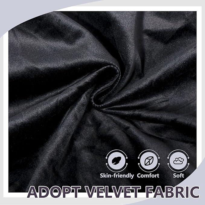 3 in 1 Pull Out Couch Bed Convertible Futon Sofa Bed Velvet Sleeper Loveseat for Small Living Room Adjustable Backrest Comfy Pillows Side Pocket (Black)