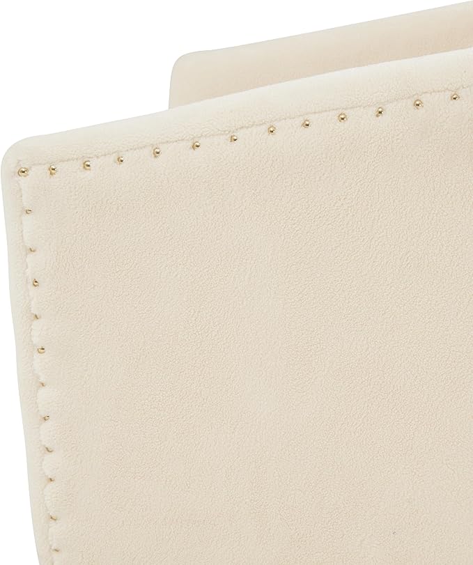 SAFAVIEH Couture Collection Clara Glam Ivory &amp Gold Faux Lamb Wool Swivel Tub Accent Chair Fully Assembled (SFV4702M)