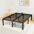 14 Inch California King Bed Frame Metal Platform Bed Frame with Round Corner Legs 3500 lbs Heavy Duty Steel Slats Support No Box Spring Needed Noise Free Easy Assembly Black