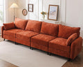 135'' Modular Sectional Sofa with All Seats StorageOversized 4-Seater Comfy Cloud Couches with Deep SeatBig Couch for Living RoomBedroomVeletOrange