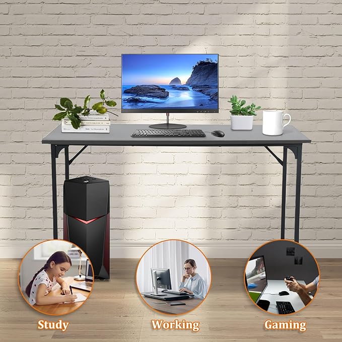 Computer Desk Gaming Desk for Home Office Study Student Writing Desk 48”W x 24”DBlack