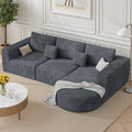 110 Boneless Couches for Living RoomModular Sectional Sofa with OttomanCloud Couch in a BoxSponge Compression L-Shaped Sofas with Chaise No Assembly RequiredGray1pcs