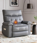 GarveeHome Oversized Wide Recliner Chair - Heat and Massage PU Leather Extra Wide Manual Recliner for Adults Large Lazy Chair with 1.5X Sponge Comfort Arm and Back for Living Room Bedroom